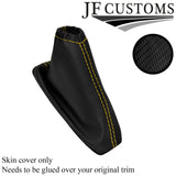 YELLOW STITCH CARBON VINYL HANDBRAKE GAITER COVER FOR FORD FOCUS 14-18