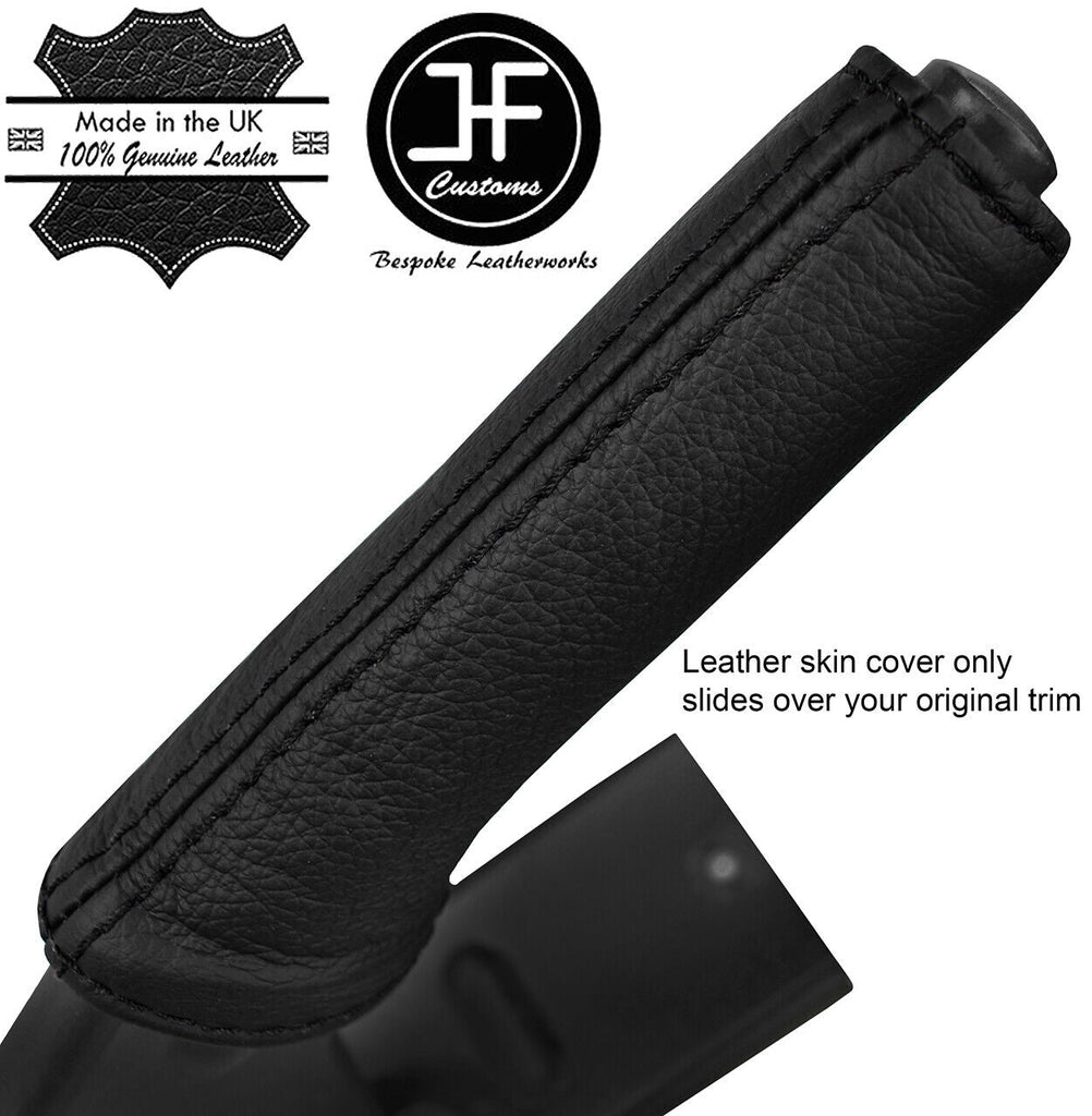 BLACK STITCH TOP GRAIN LEATHER HANDBRAKE HANDLE COVER FITS SMART ROADSTER 03-05