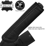 BLACK STITCH TOP GRAIN LEATHER HANDBRAKE HANDLE COVER FITS SMART ROADSTER 03-05