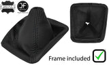 BLACK STITCH LEATHER GEAR GAITER+PLASTIC FRAME FOR SKODA OCTAVIA MK2 04-12