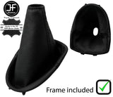 BLACK STITCH LEATHER GEAR GAITER+PLASTIC FRAME FITS FORD FIESTA MK4 MK5 95-02