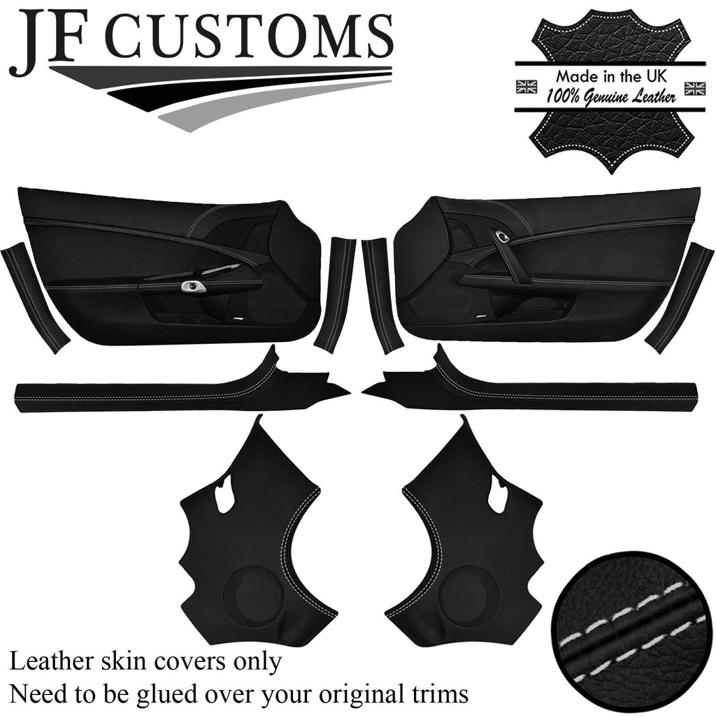 L GREY STITCH LEATHER COVERS FOR CORVETTE C6 05-13 INTERIOR DOOR RECOVERY KIT
