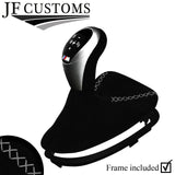 GREY LUX-STITCH SUEDE AUTO DCT GEAR GAITER+PLASTIC FRAME FOR BMW E90 E92 E93