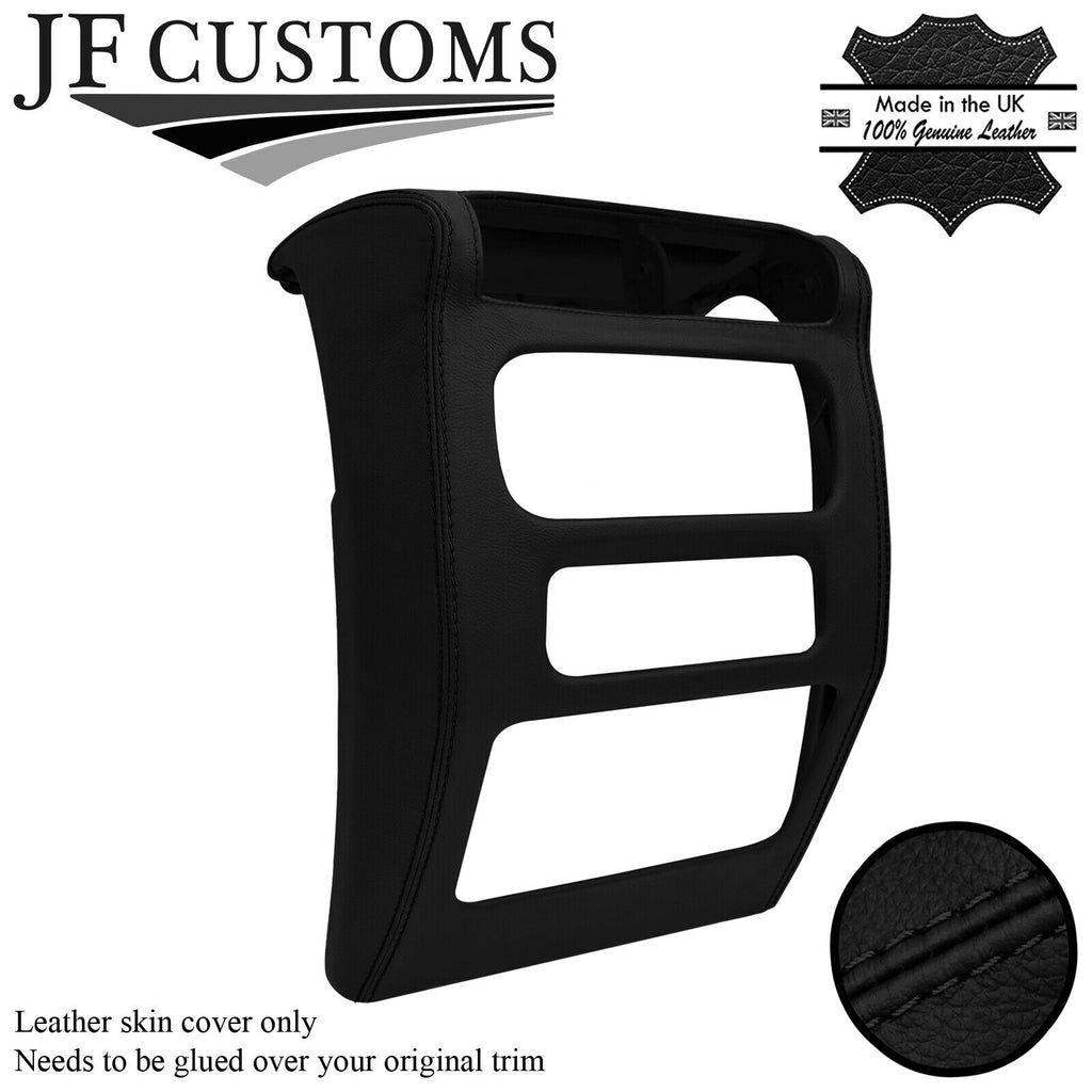 BLACK STITCH LEATHER CONSOLE RADIO SURROUND COVER FOR JEEP WRANGLER TJ 03-06