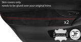 RED STITCHING 2X FRONT DOOR ARMREST REAL SUEDE COVERS FITS QASHQAI J11 13-18