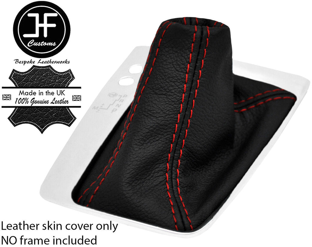 RED STITCHING LEATHER AUTOMATIC GEAR GAITER FITS CITROEN DS5 2011-2017