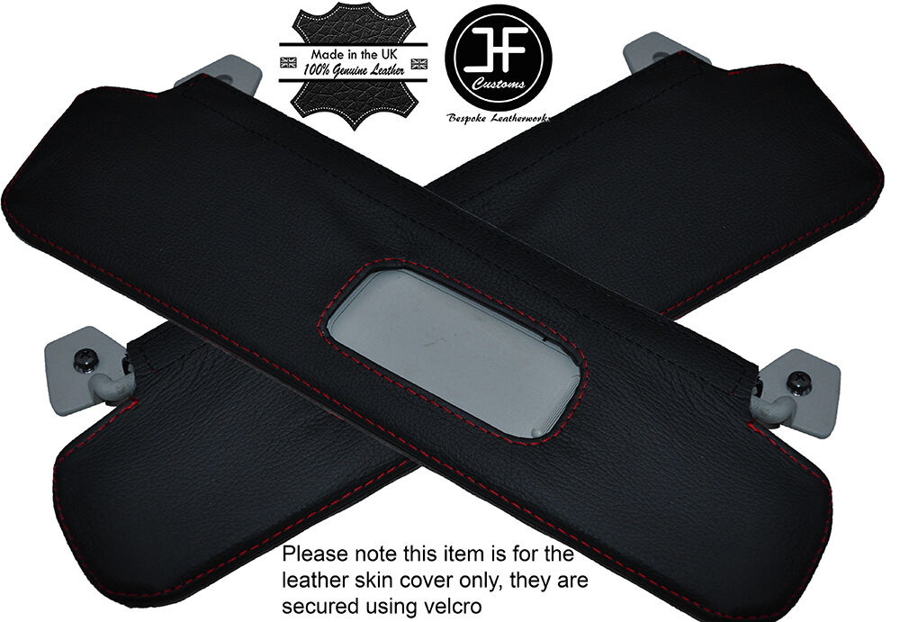 RED STITCHING 2X SUN VISORS LEATHER COVERS FITS CHRYSLER CROSSFIRE 2003-2008