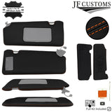 FITS NISSAN 370Z 09-20 ORANGE CROSS STITCH LEATHER 2X SUN VISOR COVERS