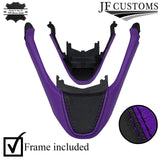 FOR MAZDA 6 MK2 08-12 PURPLE & BLACK LEATHER COVERED STEERING WHEEL TRIM + FRAME