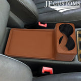 TAN LEATHER COVERED CONSOLE CUP HOLDER TRIM FITS MERCEDES W126 S CLASS 79-91