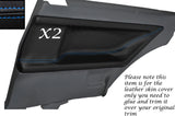 BLUE STITCH 2X REAR DOOR CARD LEATHER SKIN COVERS FITS BMW E36 COUPE 91-98