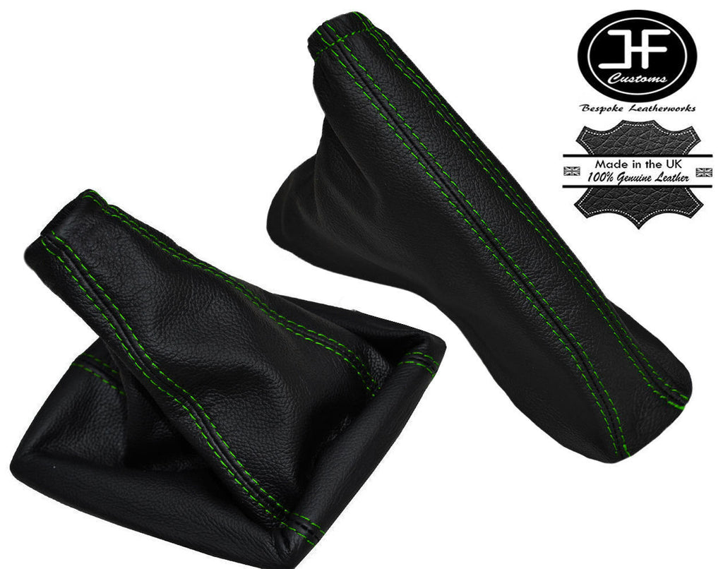 GREEN STITCH REAL LEATHER GEAR HANDBRAKE GAITER FOR VAUXHALL ASTRA H MK5 04-09
