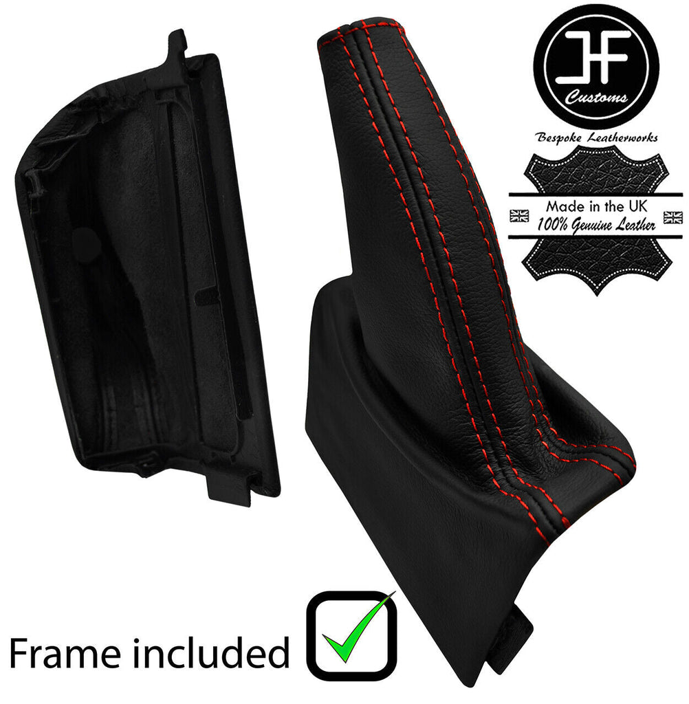 RED STITCH REAL LEATHER HANDBRAKE + PLASTIC FRAME FOR LEXUS IS200 IS300 98-05