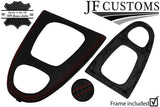 D RED STITCH LEATHER GEAR SURROUND COVER + FRAME FITS JAGUAR S-TYPE 99-08