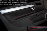 RED STITCH 2X DOOR CARDS TRIM SKIN COVERS FITS VAUXHALL OPEL TIGRA 04-09
