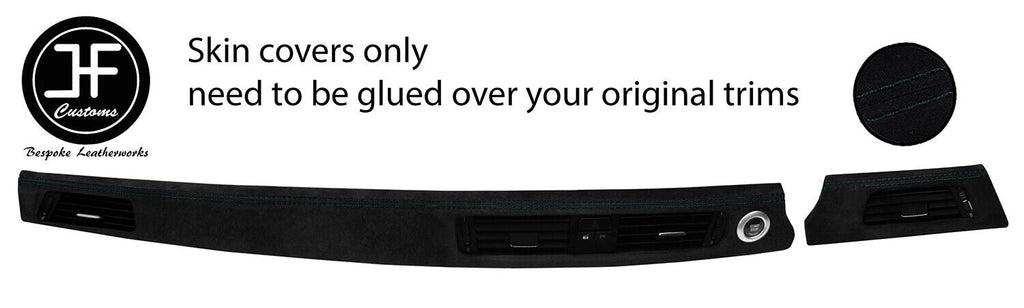 BLACK STITCH DASH DASHBOARD VENT TRIM SUEDE COVERS FOR BMW 3 E90 E91 E92 E93