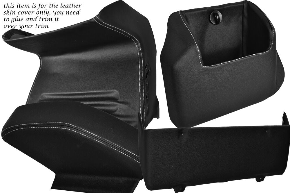 WHITE STITCH FOUR PIECE LOWER DASH KIT COVERS FITS VW T4 TRANSPORTER CARAVELLE