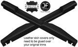 WHITE STITCH 2X CENTRE MID TOP HANDLE TRIM LEATHER COVER FITS DEFENDER 110 CSW