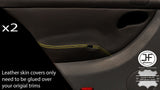 YELLOW STITCH 2X REAR DOOR CARD TRIM LEATHER COVERS FOR SEAT LEON MK1 99-05 5 DR