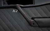 RED STITCH 2X REAR DOOR HANDLE LEATHER SKIN COVERS FITS ALFA ROMEO 155 92-98