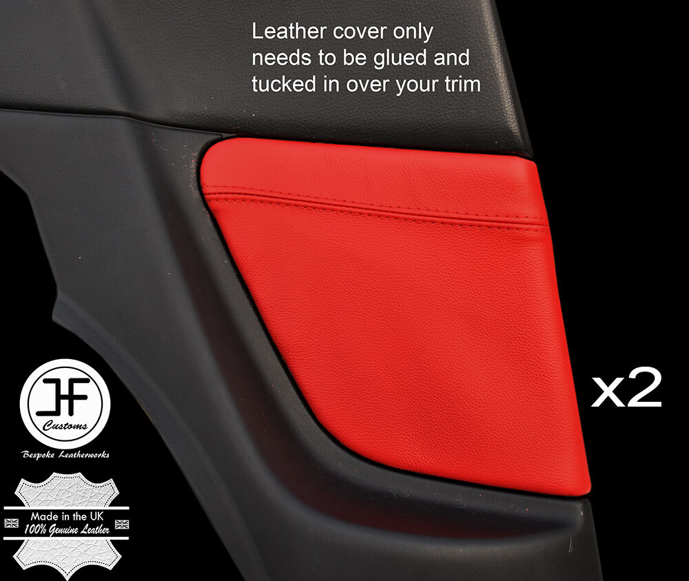 RED LEATHER 2X REAR SIDE PANEL TRIM COVERS FOR MAZDA RX8 03-12 STYLE 2