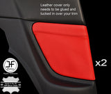 RED LEATHER 2X REAR SIDE PANEL TRIM COVERS FOR MAZDA RX8 03-12 STYLE 2