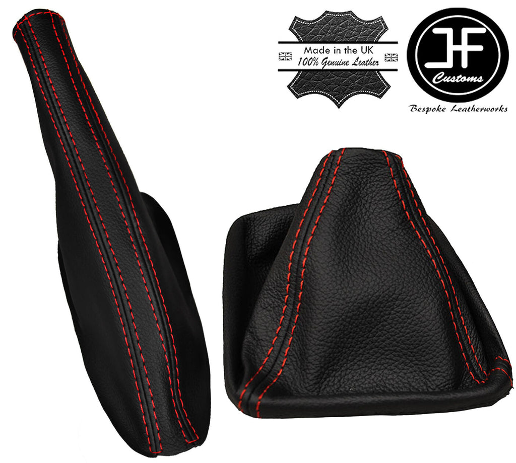 RED STITCHING LEATHER GEAR & HANDBRAKE GAITER FITS AUDI 100 C4 1991-1994