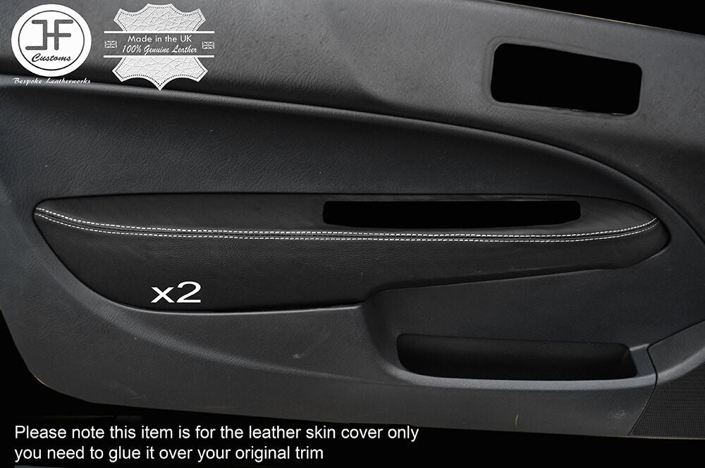 WHITE STITCH 2X DOOR ARMREST LEATHER COVERS FITS HONDA CIVIC EK3 EK4 EJ9 96-00