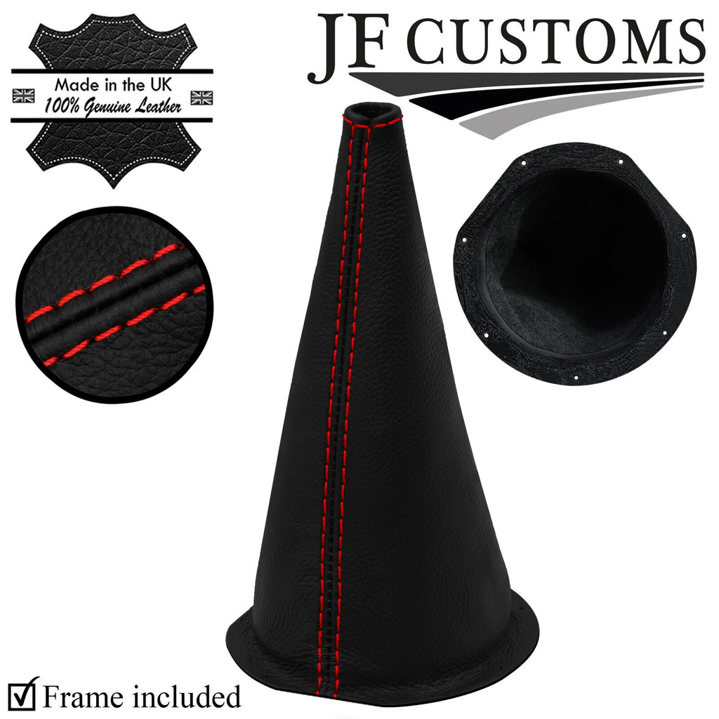 RED STITCH LEATHER GEAR GAITER WITH PLASTIC FRAME FOR TRIUMPH STAG 70-77