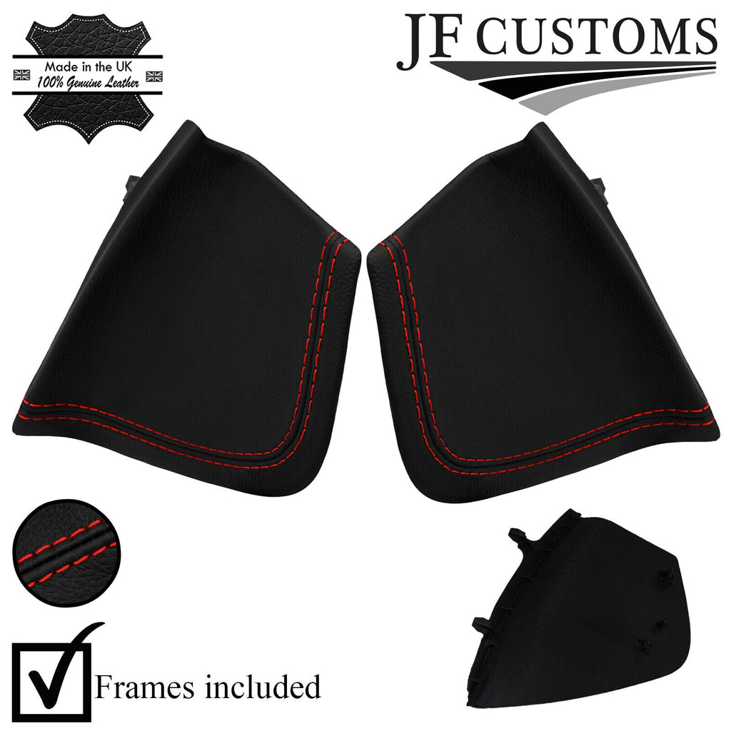 RED STITCH LEATHER 2X DASH END TRIM COVER + FRAMES FITS PORSCHE 911 997 05-12