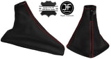 RED STITCH FITS LEXUS IS 2005-2013  BLACK LEATHER GEAR HANDBRAKE GAITER SET