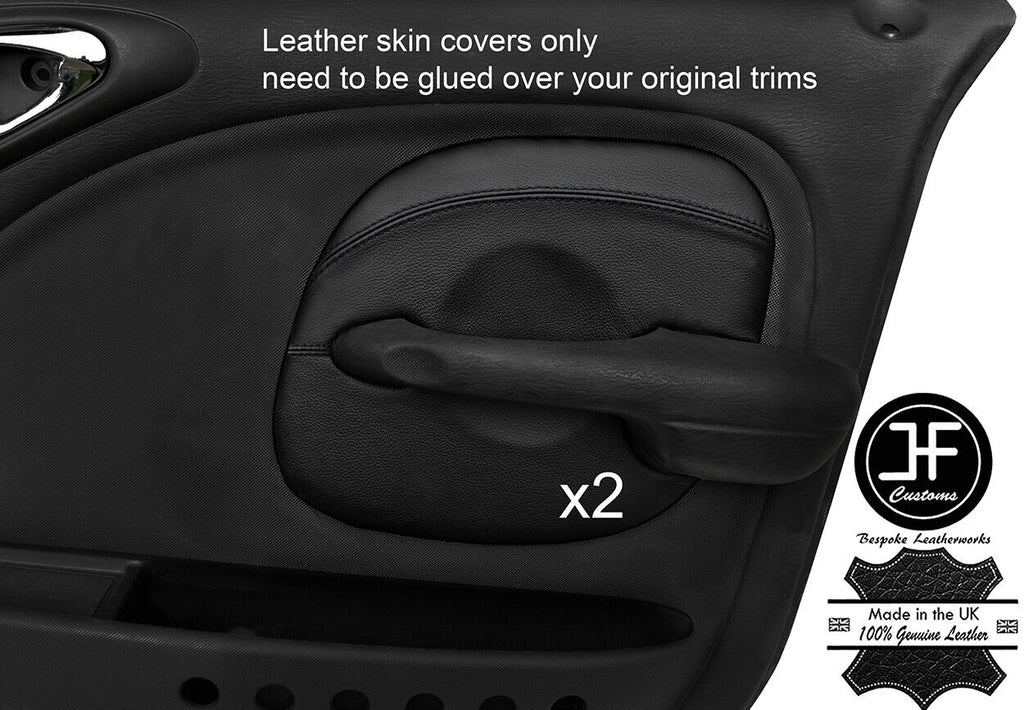 BLACK STITCH 2XFRONT DOOR CARD TRIM LEATHER COVER FOR CHRYSLER PT CRUISER 00-05