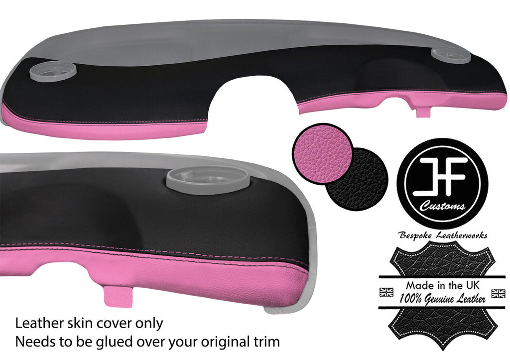 BLACK PINK 2 TONE DASH DASHBOARD LEATHER COVER FITS SMART FORTWO 450 98-07