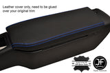 BLUE STITCH REAL LEATHER ARMREST LID COVER  FITS MAZDA MX5 MK2 1998-2000