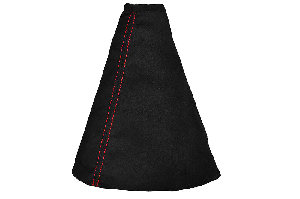 RED STITCH FITS CITROEN C2 2003-2009 GEAR GAITER GENUINE PU SUEDE GAITOR