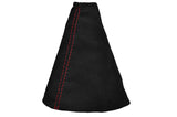 RED STITCH FITS CITROEN C2 2003-2009 GEAR GAITER GENUINE PU SUEDE GAITOR