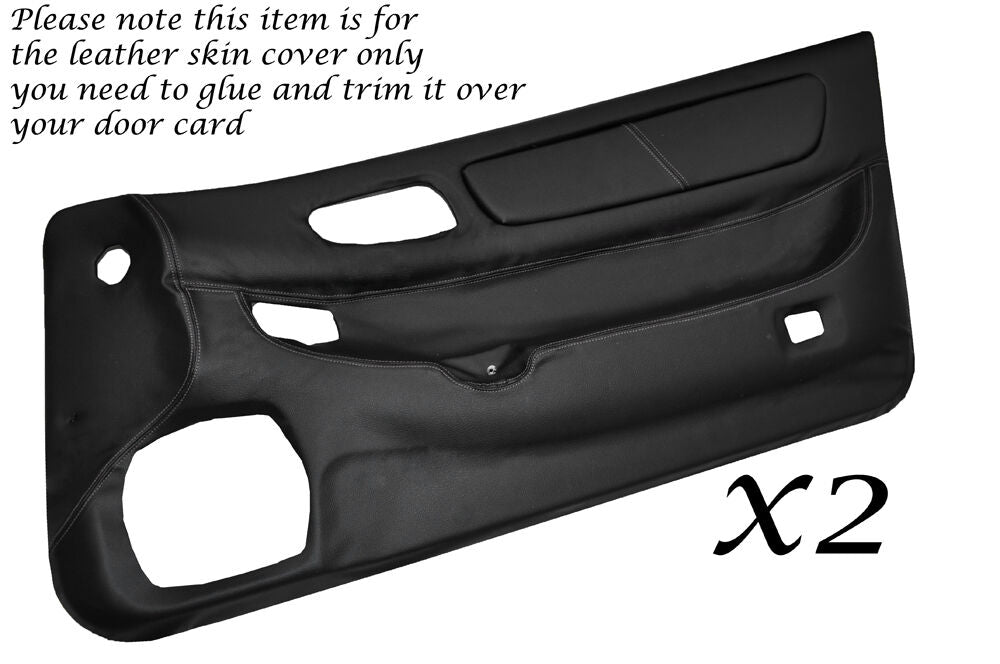 GREY STITCH 2X DOOR CARDS LEATHER COVERS FITS MITSUBISHI GTO 3000GT 1992-1999