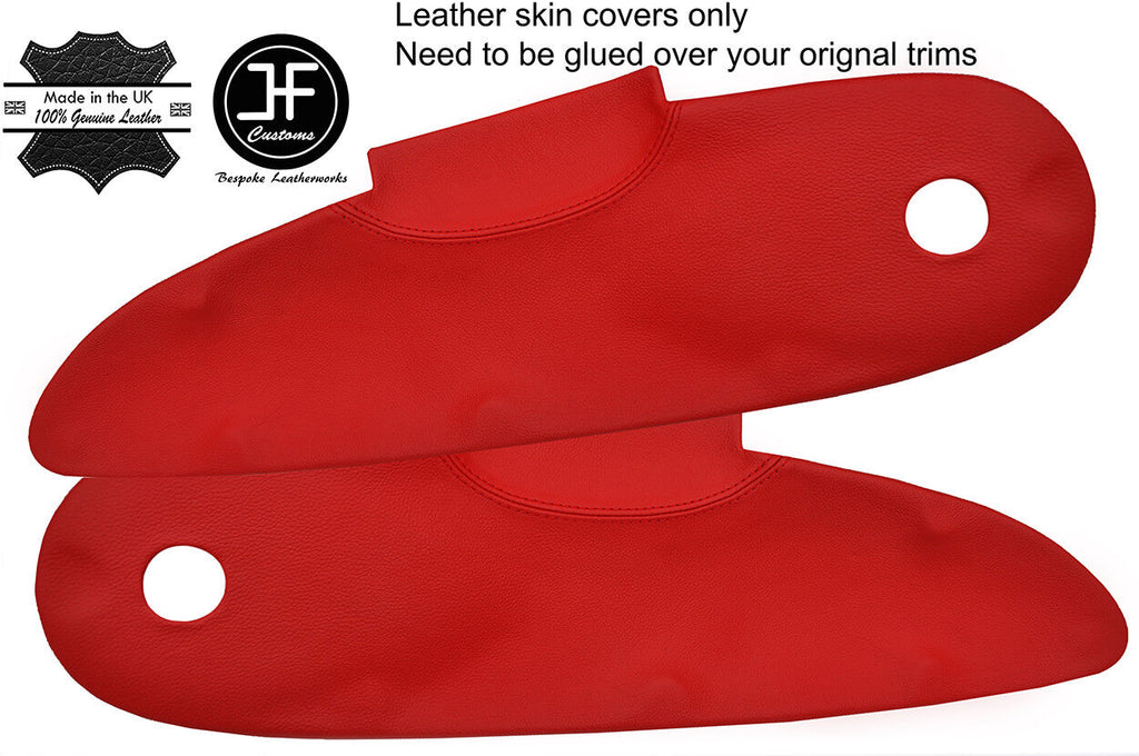 RED REAL LEATHER 2X DOOR CARD TRIM COVERS FOR LOTUS ELISE S1 96-01 STYLE 2
