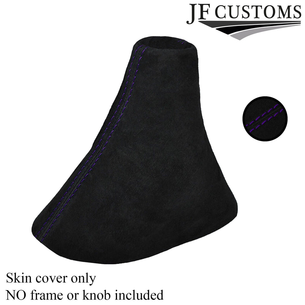 PURPLE STITCHING PU SUEDE GEAR GAITER FITS FORD FIESTA MK6  2001-2008 CUSTOM NEW