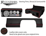 RED STITCH LEATHER COVERS FOR DEFENDER 90 83-06 FULL INTERIOR RE UPHOLSTERY KIT
