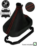 RED STITCH LEATHER MANUAL GEAR GAITER+PLASTIC FRAME FITS JEEP RENEGADE 14-20