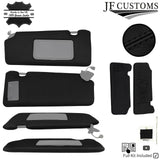 FITS NISSAN 370Z 09-20 BLACK CROSS STITCH LEATHER 2X SUN VISOR COVERS CUSTOM NEW