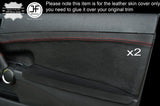 RED STITCH 2X FRONT DOOR CARD TRIM LEATHER COVERS FITS TOYOTA SCION TC 05-10