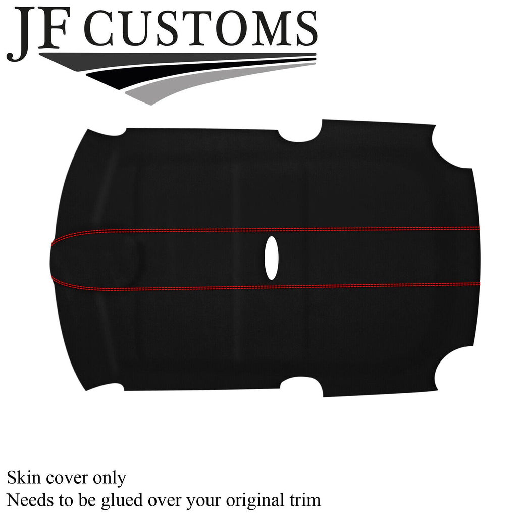 RED STITCH SUEDE ROOF LINING HEADLINER COVER FOR MINI R50 R53 CUSTOM NEW