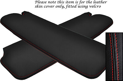 RED STITCHING 2X SUN VISORS LEATHER SKIN COVERS FITS SUNBEAM ALPINE CUSTOM NEW