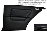 WHITE STITCH 2X REAR FULL DOOR CARD SKIN COVERS FITS BMW 3 SERIES E30 COUPE 3DR