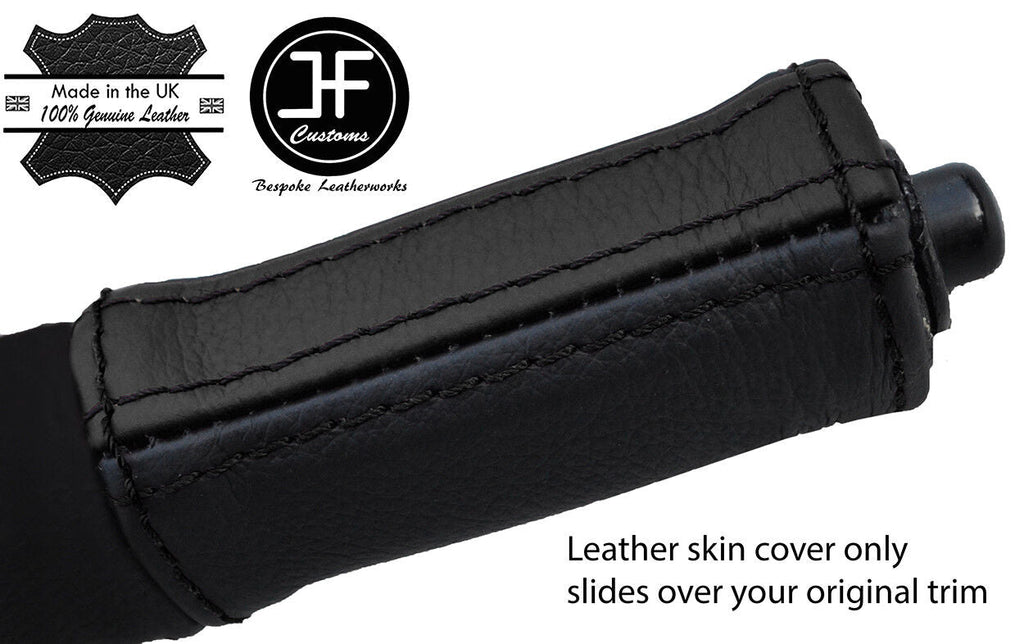 BLACK & BLACK TOP GRAIN LEATHER HANDBRAKE HANDLE COVER FOR MAZDA RX7 FC3S 86-91
