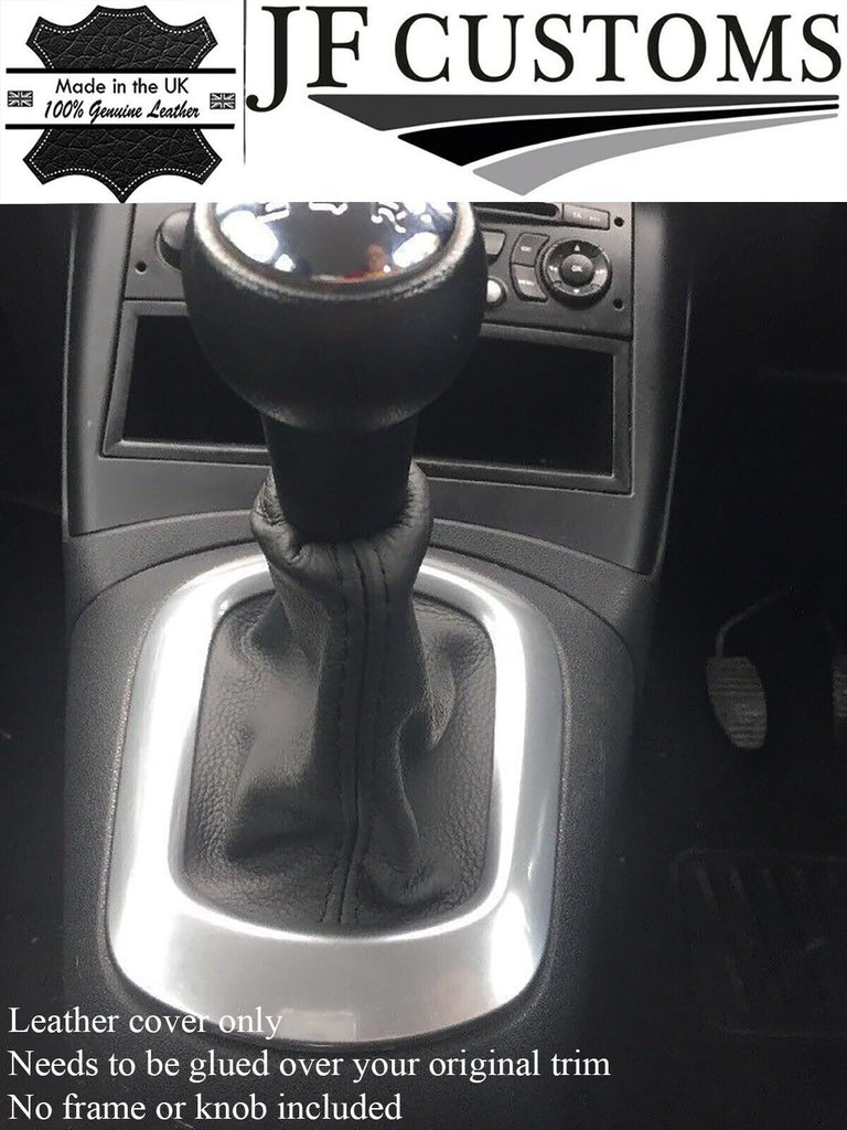 BLACK STITCHING MANUAL LEATHER GEAR GAITER FITS CITROEN C3 PICASSO 09-15