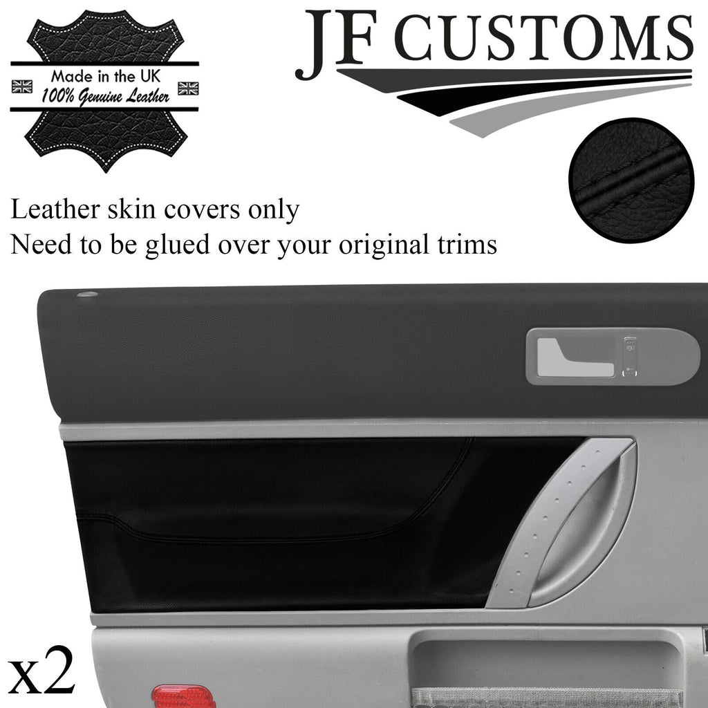 BLACK STITCH LEATHER 2X FRONT DOOR TRIM COVERS FOR VW NEW BEETLE 98-11 JF1