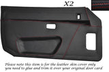 RED STITCHING 2X FULL DOOR CARD LEATHER COVER  FITS PORSCHE 924 944 75-89